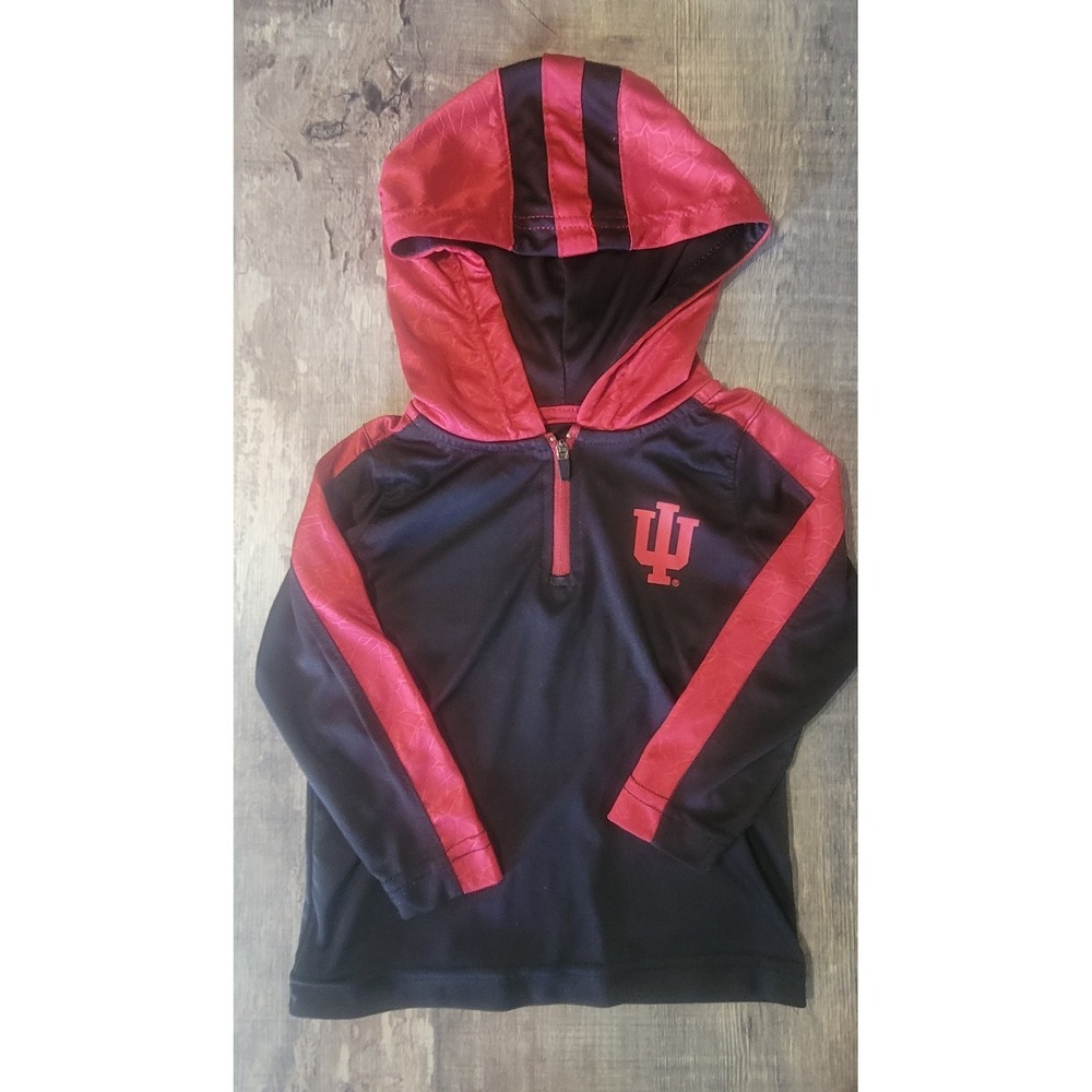 Indiana Hoosiers Toddler 2T 1/4 Zip Football Colosseum Black Hoodie